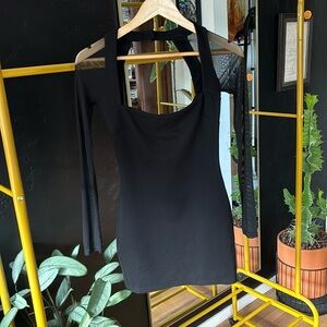 Black Long sleeve Superdown Coctail Homecoming Dress (206)